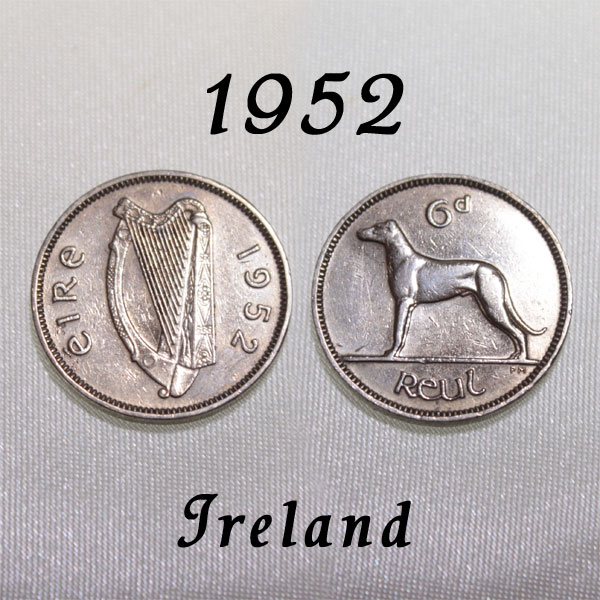 楽天市場】1960年 アイルランド 6ペンス コイン 6d ハープ 犬