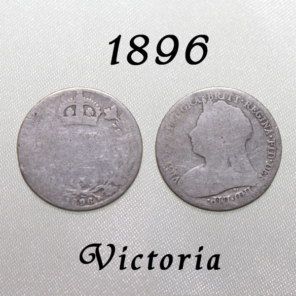 1896年 ヴィクトリア女王 イギリスが最も栄えた時代 古い通貨 幸福の6ペンスコイン スターリング シルバー ハッピー ウェディング シックスペンス 花嫁の左の靴に銀の6ペンス ラッキー 幸運を運ぶアンティーク銀貨 幸せな結婚 プレゼント 6,864円