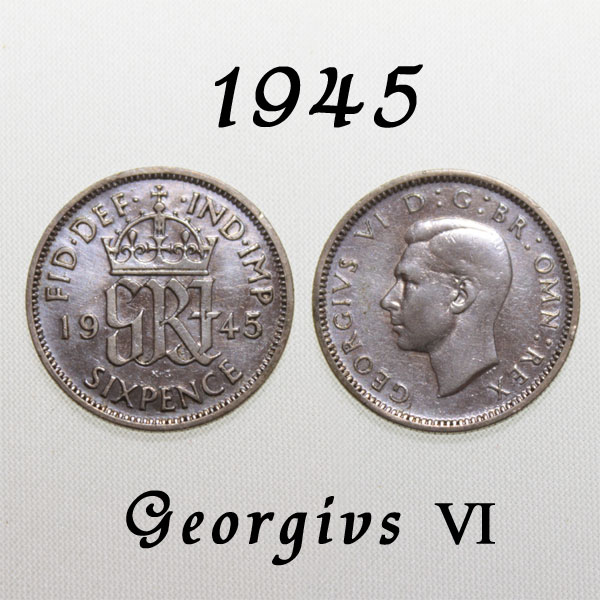 特価ブランド 希少 3枚 ジョージ6世 1943 イギリス 6ペンス 銀貨 PCGS