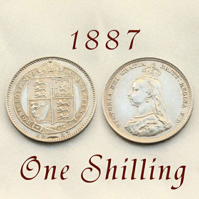 shilling シリング　1887年 即位50周年　ヴィクトリア女王 ジュビリーヘッド　イギリスが最も栄えた時代 銀貨 スターリング シルバー アンティーク銀貨　.925　silver｜メイ　フェアリー店