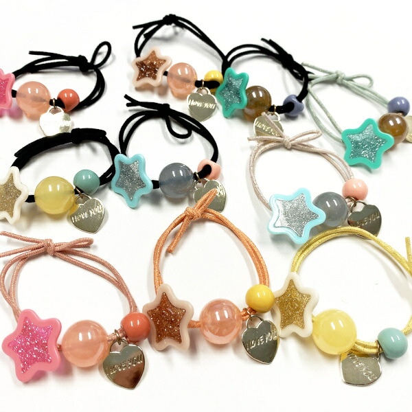 ヘアゴム ベビーヘアクリップ 惑星モチーフ 土星1〜7 ヘアゴム