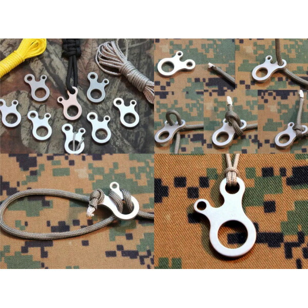 楽天市場 ステンレス製 かたつむり 自在金具 1個 三つ目 3穴 ロープストッパーブラック シルバー キャンプ アウトドア メール便配送 メロウストア