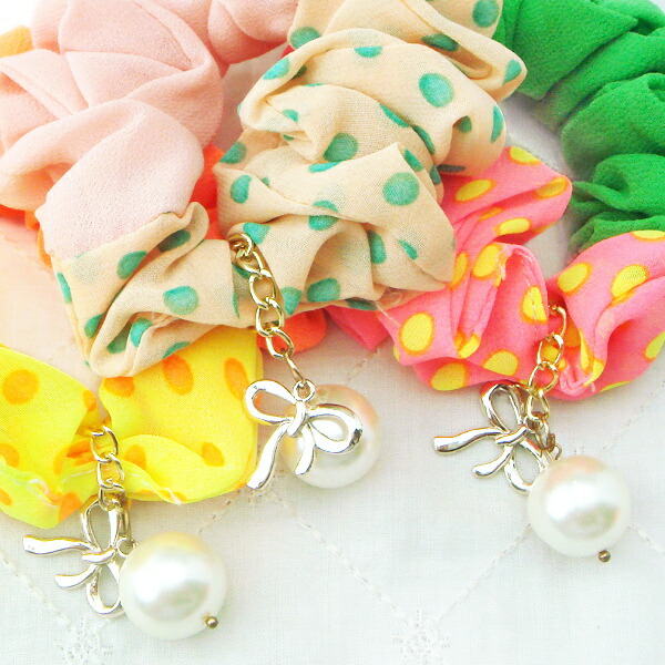 花柄親子リボン うさみみ 大小ペア イエロー オレンジ 黄色 キッズ