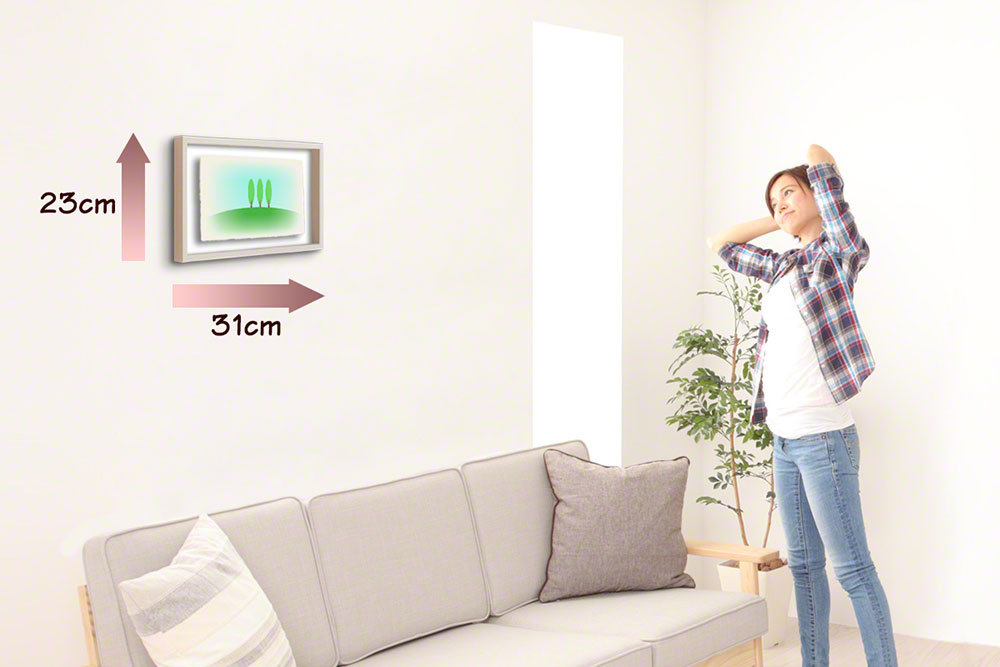 和紙 アート フレーム 木 森 グリーン 木漏れ日と新緑のブナの大木 31x23cm 玄関 に 飾る 絵 画 部屋 に 飾る 絵 画 壁 に 飾る 絵 画 家 に 飾る 絵 画 リビング に 飾る 絵