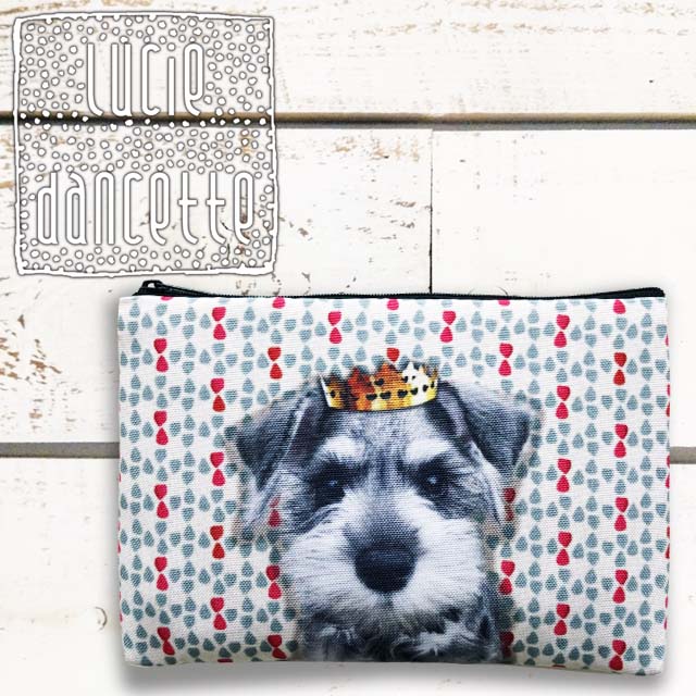 メール便 シュナウザー ミニポーチ いぬ 好き 女子 かわいい 小物入れ プレゼント レディース フラット ポーチ 可愛い フランス おしゃれ 雑貨 ブランド リュシー Lucie Dancette 犬 柄 イヌ グッズ 戌年 送料お得 ネコポス モデル着用 注目アイテム