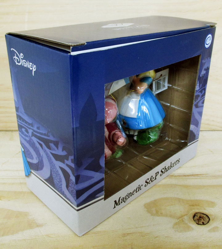 ◎【Disney/ディズニー】ふしぎの国のアリスソルト&ペッパー陶器製『アリス&チェシャ猫』WESTLAND・ウェストランド社・塩コショウ入れ・アメキャラ・アメコミ・アメリカン雑貨・アメリカ雑貨・アメ雑