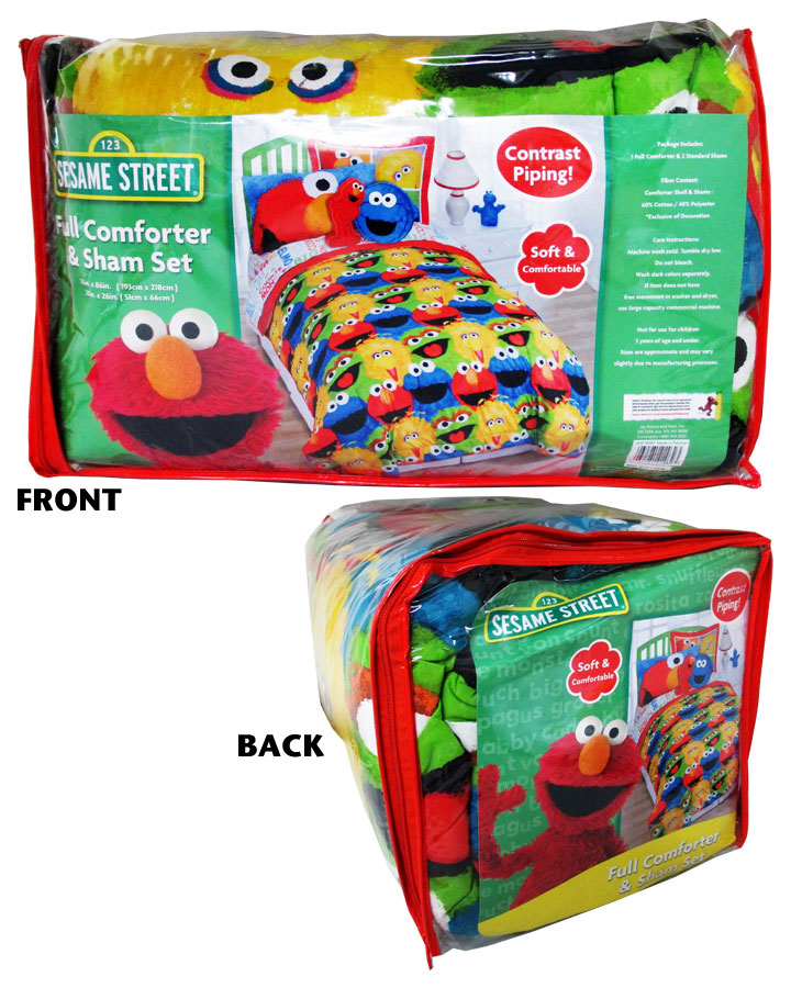 在庫有 のusa直輸入 寝具 セサミストリート Set Sesame Street 寝具カバー シーツ Full Comforter Sham Set ツインサイズ掛け布団 枕カバーset アメキャラ アメリカ雑貨 アメ雑 アメリカン雑貨 アメリカ雑貨 マイクのおもちゃ箱 人気 商品 の