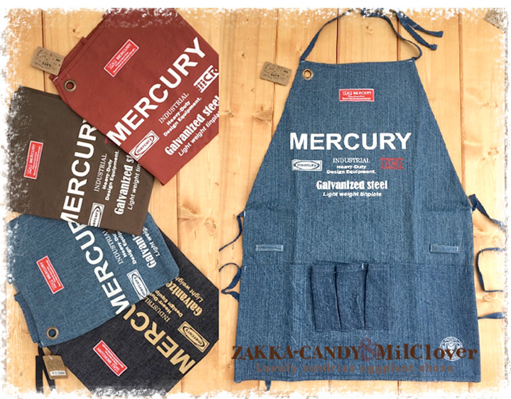 楽天市場 Mercury マーキュリー ショートエプロン ワーク ナチュラル 雑貨 インテリア 新生活 おしゃれ かわいい Milclover ミルクローバー