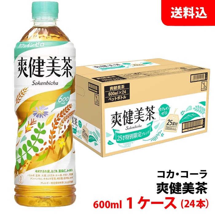 人気のファッションブランド！ 送料無料 コカ コーラ 爽健美茶 健康素材の麦茶 PET 600mL×24本 1ケース qdtek.vn