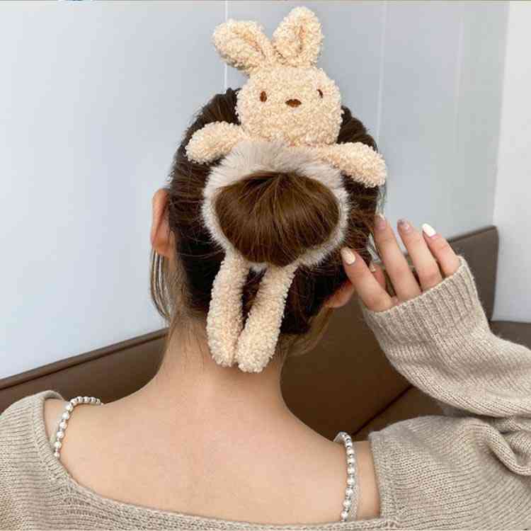 市場 シュシュ 子供 ヘアゴム 髪飾り ふわふわ ヘアアクセサリー 熊 くま 秋冬 クマ ぬいぐるみ