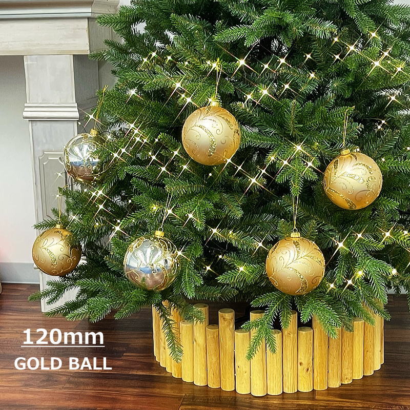 ボールオーナメント　120ｍｍゴールドボールセット6個｜Color and Seasons