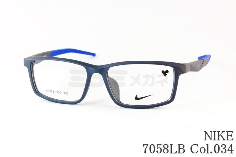 NIKE メガネ 7058LB Col.034 スクエア スリム セル ブラック スポーツ 軽量 ナイキ 国内 正規品 14,850円