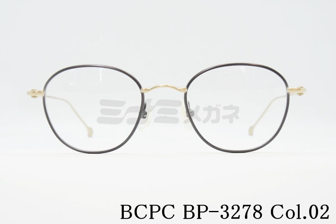 BCPC 眼鏡 BP-3278 Col.02 ウェリントン 金属元素 レディース ベセペセ 鯖江 メガネ 日本製 国内 置き目品