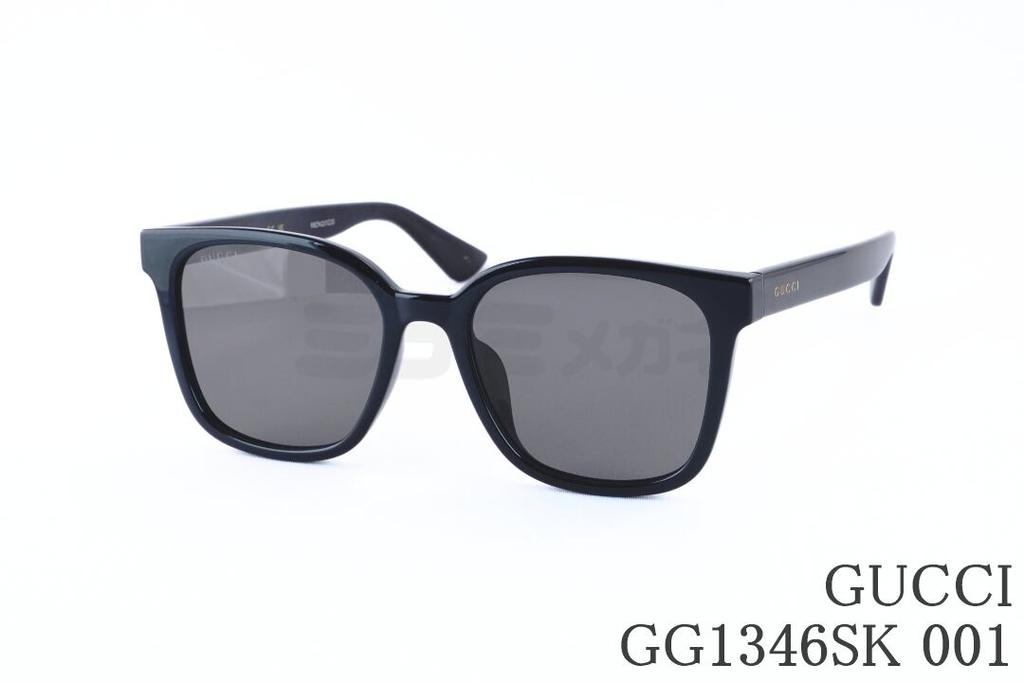 GUCCI 黒眼鏡 GG1346SK 001 ウェリントン 独居室 グッチ 教科書ロゴタイプ ITALY イタリア製 国内 置き目品