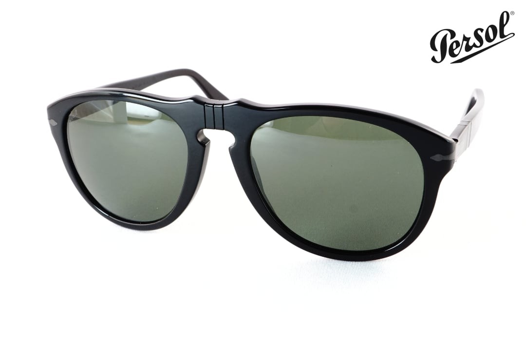 Persol 黒眼鏡 649NE 95/31 Total Black Arrow ティアドロップ 一こま 今めかしい ペルソール ITALY イタリア製 置き目品