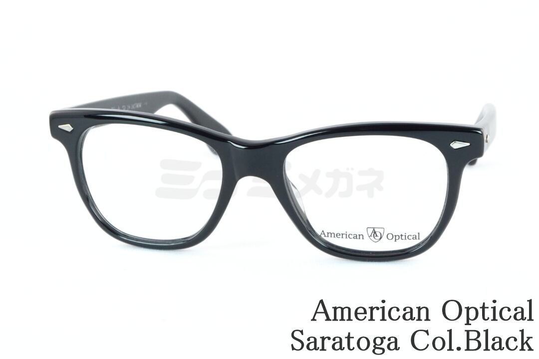 American Optical メガネ Saratoga Col.Black ウェリントン セル アメリカンオプティカル サラトガ AO Made in USA 国内 正規品
