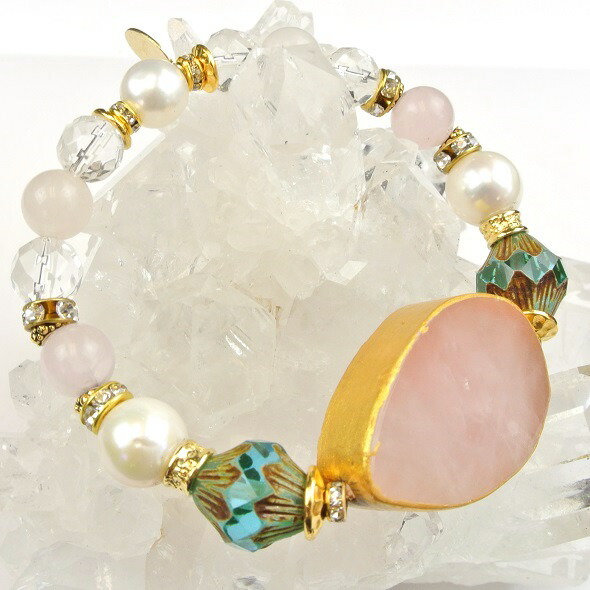 グーセンスパリ ローズクォーツ　バングル　ブレスレット グーセンスパリ ローズクォーツ バングル ブレスレット