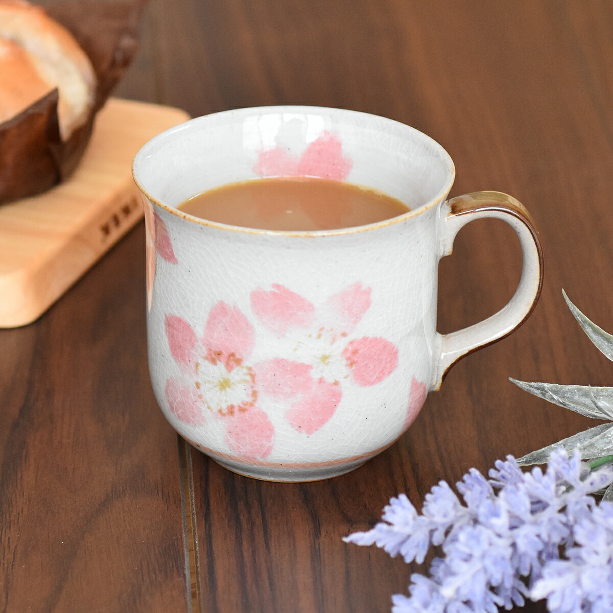 楽天市場 300円offクーポン マグカップ 桜 ブルー 300ｍｌ手貼り 手作り 陶器 食器 コーヒーカップ カップ お茶 コーヒー 可愛い おしゃれ モダン 美濃焼 国産 電子レンジ 食洗器対応 カフェ風 シンプル 二色銅板 大マグ 桜bl 見谷陶器