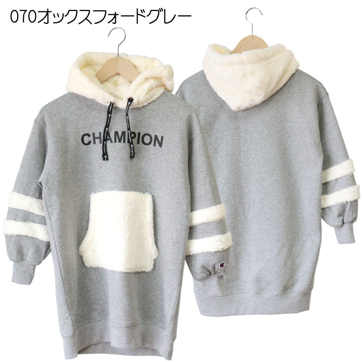 Champion チャンピオン Kids キッズ ワンピース パーカー ポケット ボア フリース 裏起毛 女の子 小学生 通学 トップス 長袖 ワンポイント ベーシック シンプル お揃い おそろ お出かけ おしゃれ バイカラー 可愛い 女子 秋 冬 Deerfieldtwpportage Com