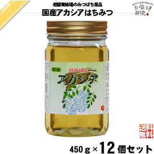 【12個セット】 国産アカシアはちみつ 瓶入 （450g） 【クーポン配布中】 藤井養蜂場 藤井 フジイ ふじい 国産蜂蜜 国産ハチミツ アカシア akasia 送料込【送料無料】
