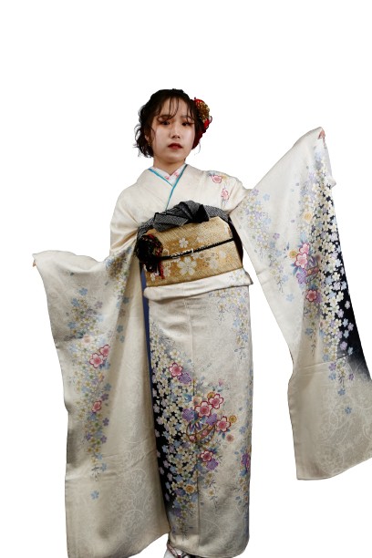 【レンタル】往復 送料 無料 全部揃って 安心 レンタルレンタル 振袖 振袖女性 和服 振袖 振袖レンタル 振袖フルセット 白地 小桜 柄 No.2007