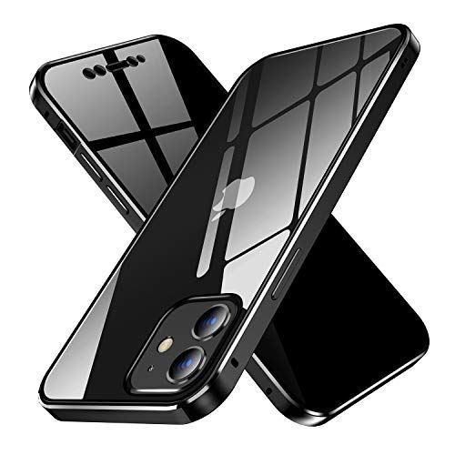 即発送可能 Ourjoy Iphone12 Mini ケース 覗き見防止 両面ガラス 360 全面保護 アイフォン12 ミニ 対応 スマホケース 強化ガラス 耐衝撃 アルミ バンパー マグネット式 両面ケース ストラップホール付 ワイヤレス 充電対応 ブラック Iphone 12 Mini ブラックw 早割