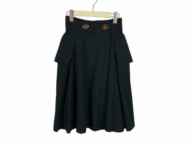 Vivienne Westwood RED LABEL/ ヴィヴィアン・ウエストウッド レッドレーベル ラップスカート レディース サイズ : 2 ブラック【中古】