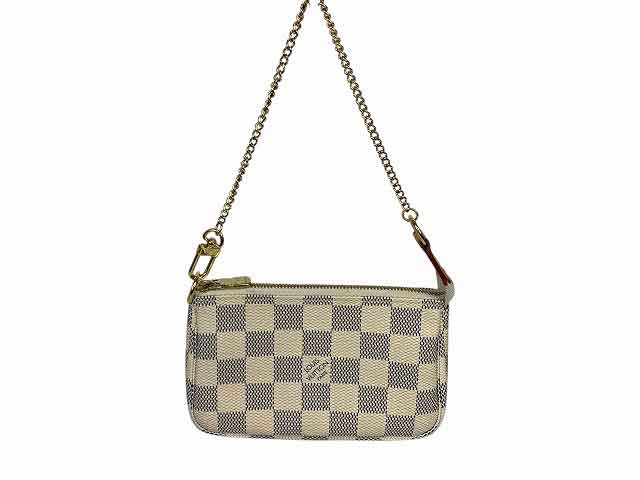 LOUIS VUITTON / ルイ・ヴィトン ミニ合切袋 ダミエアズール ミニポシェットアクセソワール N58010 白いこと【中古】
