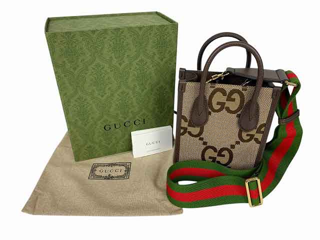 GUCCI / グッチ 2WAY ショルダーバッグ ジャンボGG ミニトート ブラウン【中古】｜モノモード店 68,888円