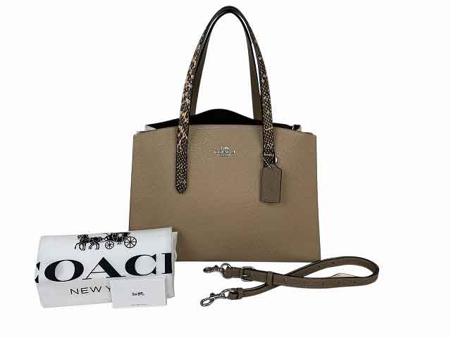 COACH / コーチ 2WAY ショルダーバッグ トートバッグ 30973 レディース ベージュ/ホワイト【中古】