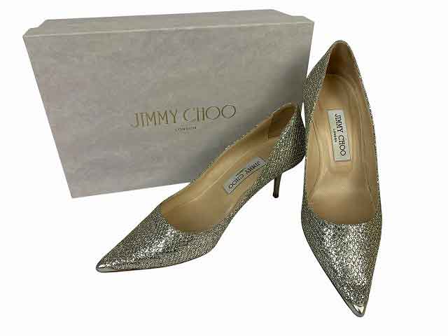 Jimmy Choo / ジミー・チュウ パンプス グリッター ピンヒール レディース サイズ : 37 シルバー /ゴールド【中古】