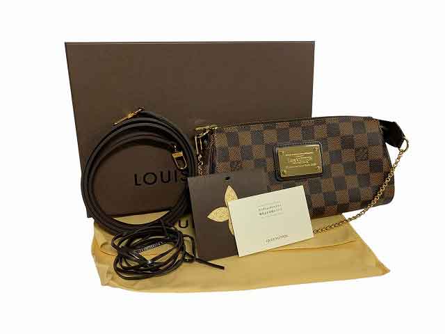 LOUIS VUITTON / ルイ・ヴィトン エヴァ エベヌ ダミエ N55213 アクセサリーポーチ ショルダーバッグ【中古】