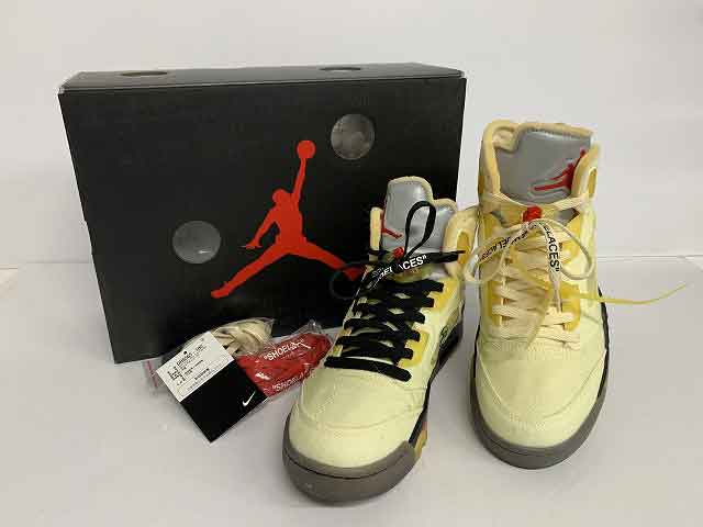 NIKE / ナイキ Air Jordan 5 Sail Off-White コラボ メンズ サイズ : 27.5cm スニーカー ホワイト【中古】｜モノモード店