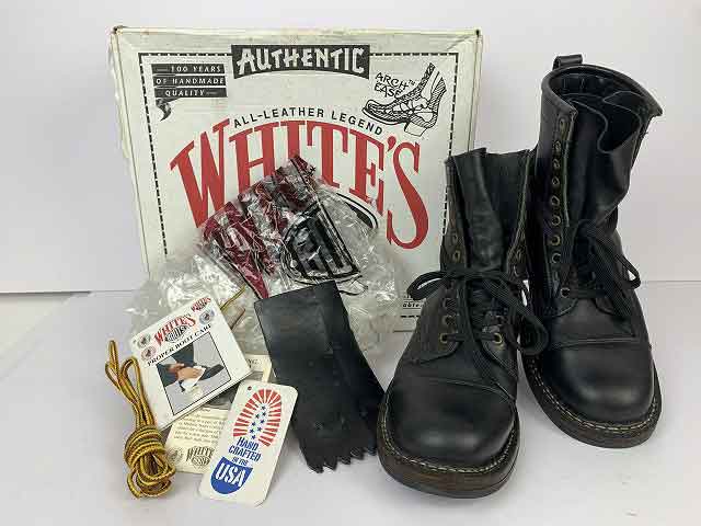 White’s Boots/ホワイツブーツ SMOKE JUMPER スモークジャンパー 細工物ブーツ アメカジ USA製 メンズ 大きさ : 8EE 黒いこと【中古】
