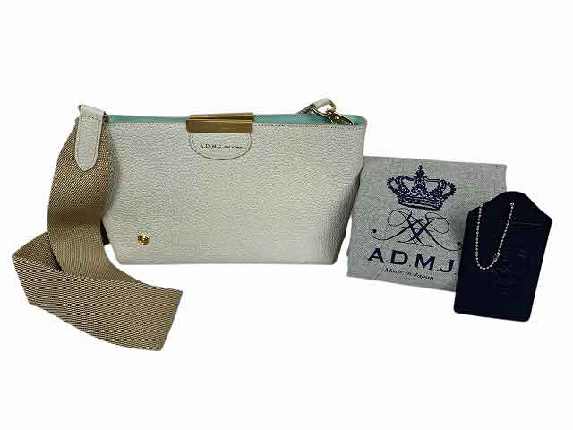 A.D.M.J / エーディーエムジェー ショルダーバッグ クロスボディ レザー レディース ホワイト【中古】