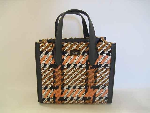kate spade / ケイトスペード トートバッグ ツィード Manhattan 黒×秋味サクラ色【中古】