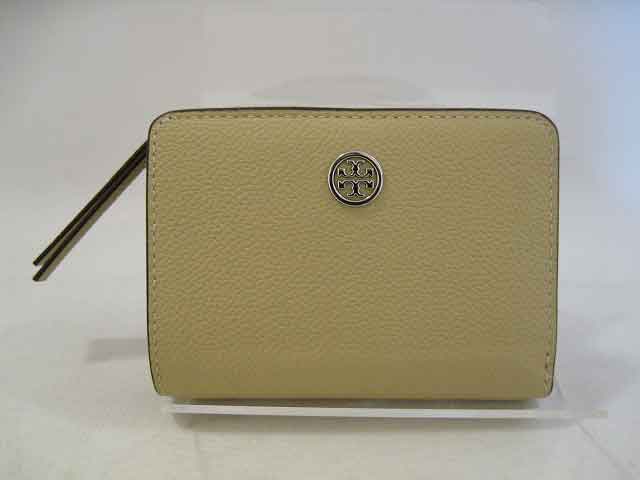 TORY BURCH / トリーバーチ ロビンソン パブルドバイフォールウオレット L字ファスナー ライトベージュ【中古】|モノモード店