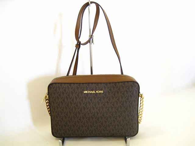 MICHAELKORS/マイケルコース MKシグネチャー ショルダーバッグ レディース ブラウン【中古】
