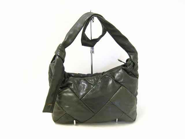 genten / ゲンテン シープボディバッグ ショルダー レザー 羊革 軽量 ユニセックス グリーン【中古】|モノモード店