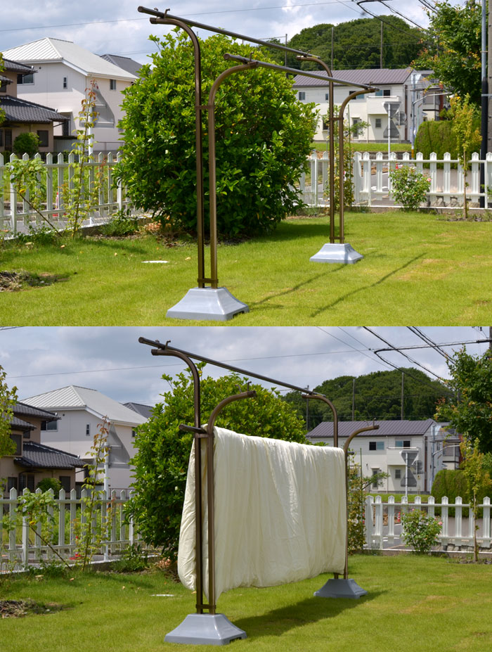 物干し台 屋外 サビない アルミ物干しスタンド ｉｈ ｙb ブロンズ色
