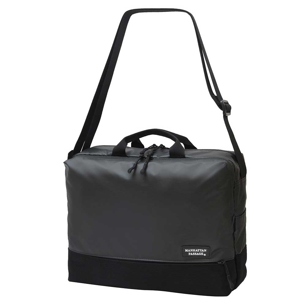 【ポイント10倍】MANHATTAN PASSAGE マンハッタンパッセージ Plus2.1 横型 ショルダーバッグ L A4 ブラック #3380-BK