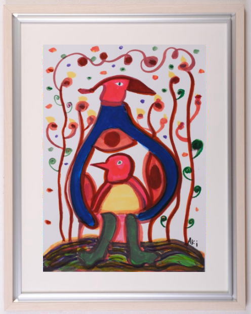 楽天市場】【作家名】野々内良樹 【作品名】楓に小禽 鳥 絵画 楓 日本