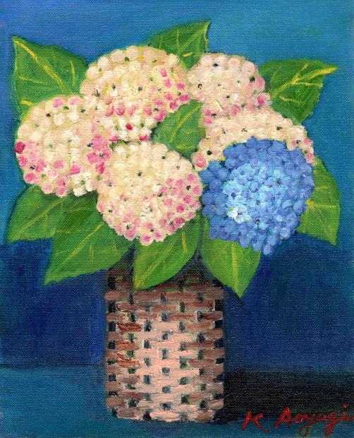 楽天市場】【作家名】青柳キミ子【作品名】サイネリア 花 絵画 油絵