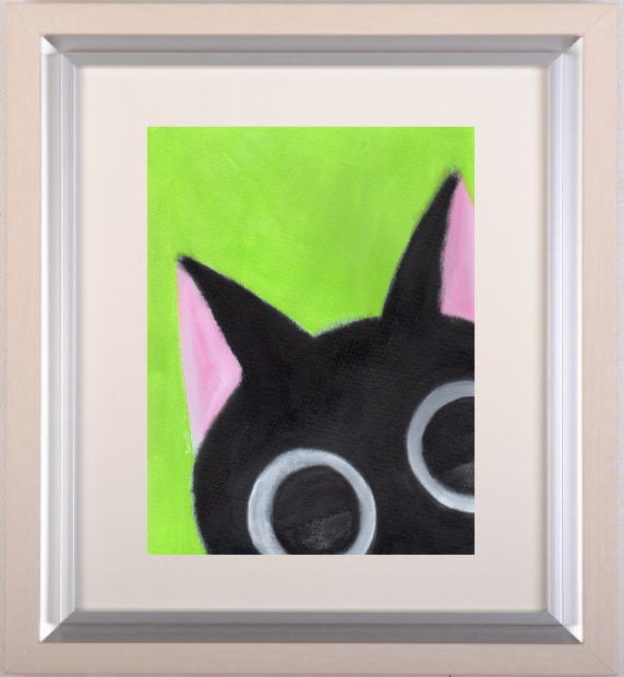 楽天市場】香月和夫 夜の谷 猫 絵画 黒猫 インテリア アクリル画 一点