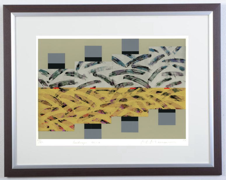 【作家名】南正雄【作品名】ランドスケープ・55-2 抽象画 絵画 現代アート モダンアート 和モダン シルクスクリーン 版画 額付き 国内送料無料