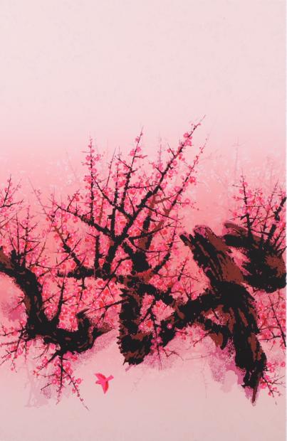 楽天市場】上村淳之 雪中小禽 鳥 絵画 和風 梅 花 日本画 インテリア