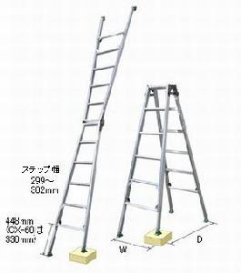 ナカオ NAKAO 四脚調節式はしご兼用脚立 ピッチ CXシリーズ 踏さん数6 CX-180|オフィス家具専門店モリタスチール
