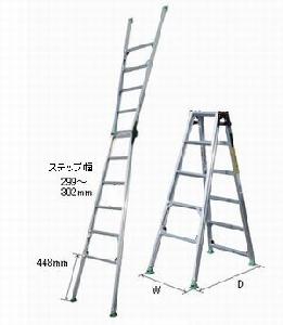 ナカオ NAKAO 四脚調節式脚異長はしご兼用脚立 ピッチ DWシリーズ 階段用 DW-120｜オフィス家具専門店モリタスチール