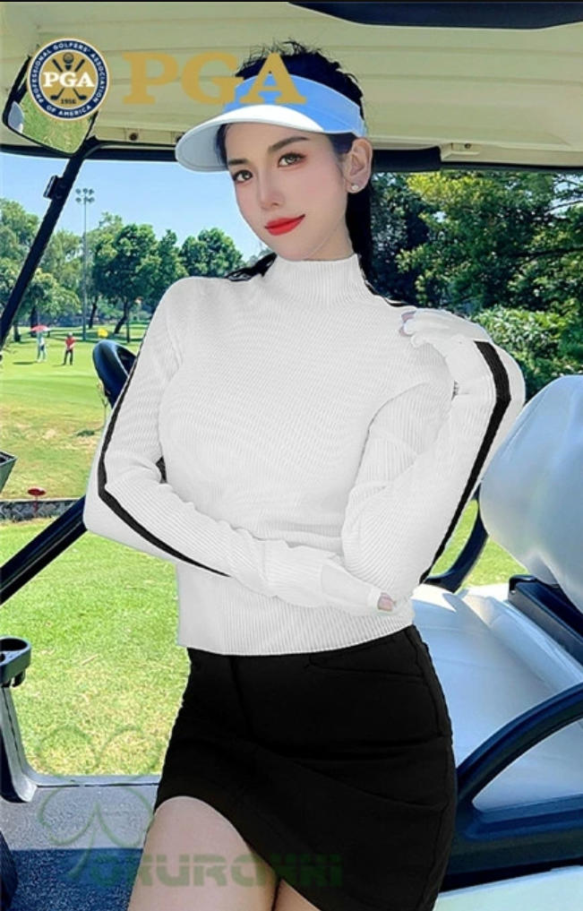 ゴルフ GOLF 羊毛プルオーバー 秋 冬 レディース 厚地の外套 ゴルフ御召しもの 編み物プルオーバー 防寒 生あたたかい 差し上げ物 差し上げ物
