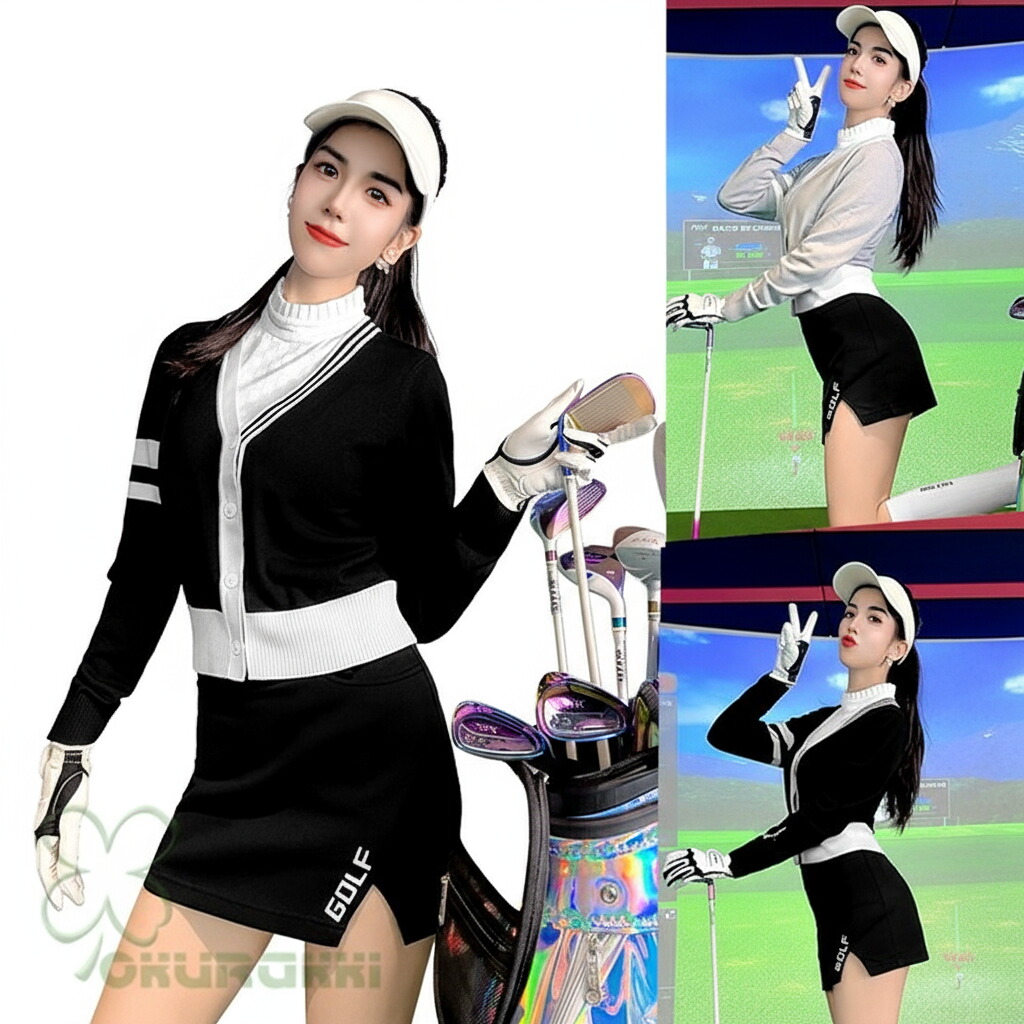 ゴルフ GOLF 羊毛プルオーバー 秋 冬 レディース 厚地の外套 ゴルフ御召しもの 編み物プルオーバー 防寒 生あたたかい 差し上げ物 差し上げ物